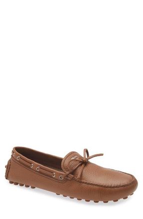 Prada Grid Driving Loafer in Cognac at Nordstrom, Size 10.5Us