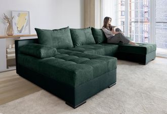 Collection Ab Wohnlandschaft »Josy U-Form, B: 269 cm« mit Bettfunktion & Bettkasten, Federkern