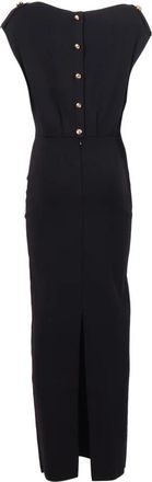 Elisabetta Franchi Abito di Maglia - Dames - Maxi kleedjes - Zwart - XL - Kleedjes