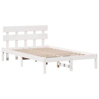 Berkfield Home Bed Frame with Headboard White 120x190 cm Solid Wood Pine