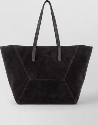 Brunello Cucinelli monili suede leather tote bag