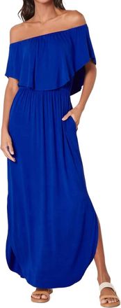 Sugarlips Shelbee Popover Jersey Knit Maxi Dress In Cobalt