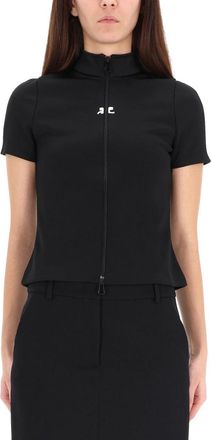 Courr&egrave;ges Interlock Polyester Shirt - Black
