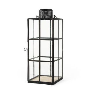 Mercana Gamfield Metal and Glass Lantern in Black at Nordstrom, Size Medium