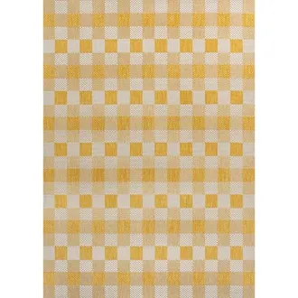 Jonathan Y Designs Darcy Traditional Geometric Bold Gingham Indoor/Outdoor Area Rug in Yellow/cream at Nordstrom, Size 2Ft 0In X 8Ft 0In
