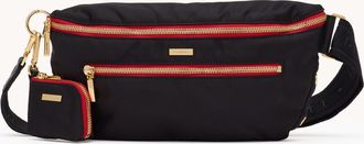 Hammitt Hammitt Charles Crossbody Black Nylon Gold Red Zip Lrg