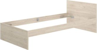 Dmora Letto singolo Castellaro, Sommier per camera da letto, Giroletto per stanza, Struttura porta materasso, 96x195 h67 cm, Rovere - Dmora