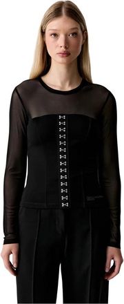 Karl Lagerfeld Corset Top - Dames - Longsleeves - Zwart - M - Tops