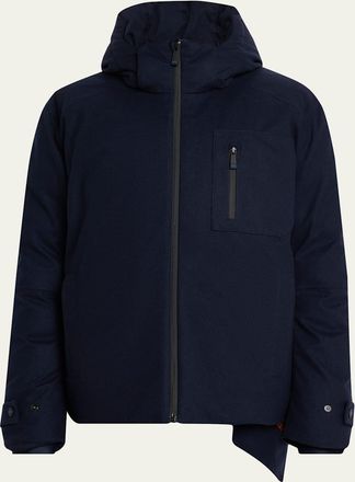 Kiton Mens Cashmere Full-Zip Hooded Jacket