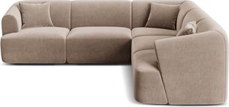 Cosmopolitan Design Sof&aacute; esquinero sim&eacute;trico modular 6 plazas terciopelo beige oscuro