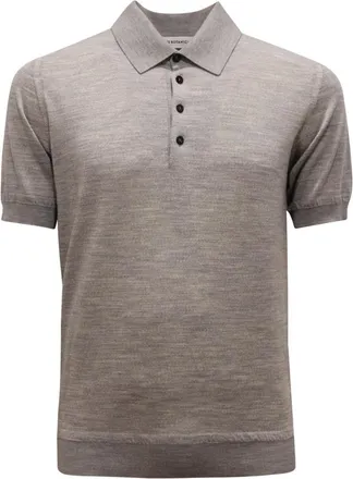 Goes Botanical Polo a 4 bottoni - - Tops - Uomo - Grigio - M