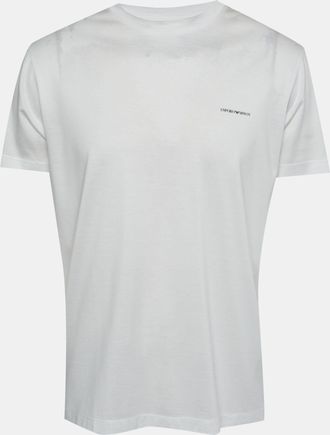 Emporio Armani White Jersey Crewneck Essential T-Shirt