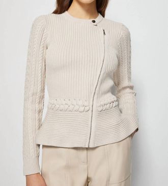 SIMKHAI Andi Peplum Jacket In Stone