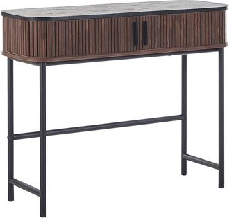 Beliani Beliani - Tavolo consolle moderno con porta scorrevole in legno scuro Jose