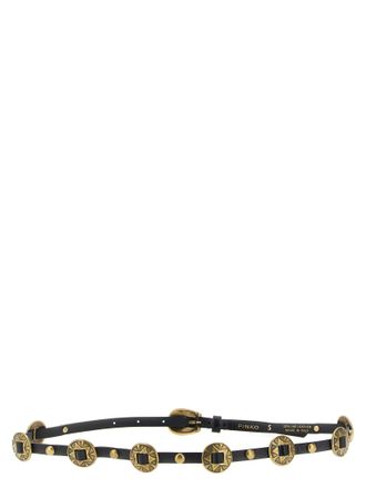 Pinko Engraved Plaque Belt - Black