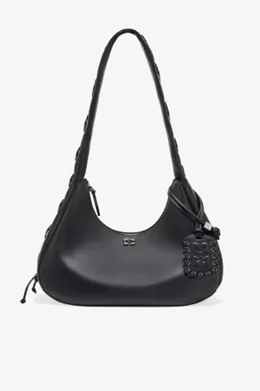 Ganni Black Medium Laces Hobo Bag