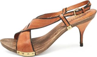 Valentino Garavani Sandali in pelle con cinturini - Marrone