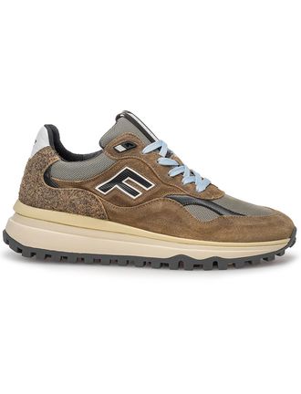 Floris Van Bommel Sneaker Van Bommel De Gripper bruin blauwe veter