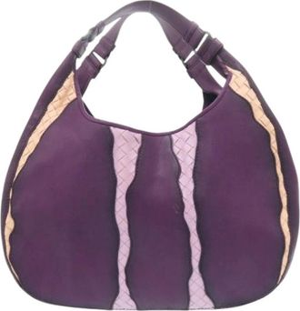 Bottega Veneta Pre-owned Vintage Schoudertas - Dames - Vintage Schoudertas - Paars - ONE Size - Leer - Vintage