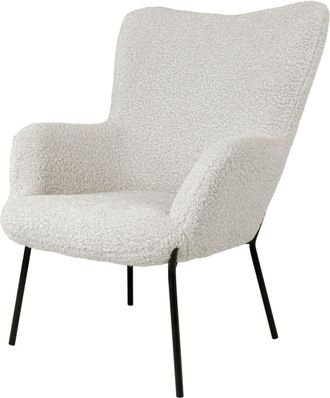 Moloo Sillón vintage de tejido bouclé crudo