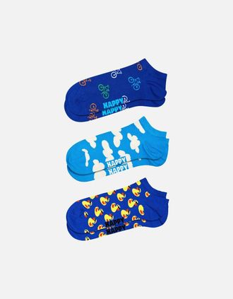 Happy Socks Womens 3-pack Bikes Low Socks, Blue - Size: 9.5/12.5/12/11.5/11/10.5/10/13/9/8/8.5