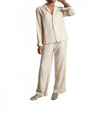 perfectwhitetee Melody Tencel Long Sleeve Button Up Shirt In Sugar