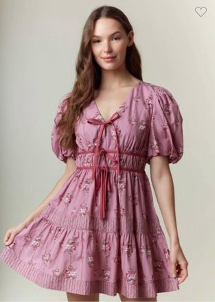 Peach Love California Garden Party Mini Dress In Purple