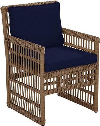 Ballard Designs Suzanne Kasler Harbour Arm Chair 2-Piece Replacement Cushion Set - Canvas Navy - Ballard Designs