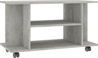 vidaXL Vidaxl - Mueble De Tv Ruedas Madera Ingenier&iacute;a Gris Hormig&oacute;n 80x40x45 Cm
