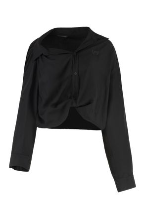 Balenciaga One Shoulder Poplin Shirt