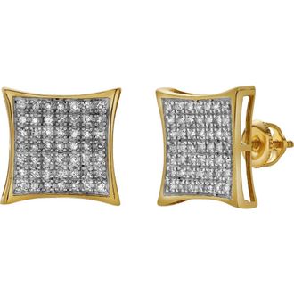 LuvMyJewelry Garoa 10K Yellow Gold Diamond Unisex Earrings - 0.35 Cts at Nordstrom
