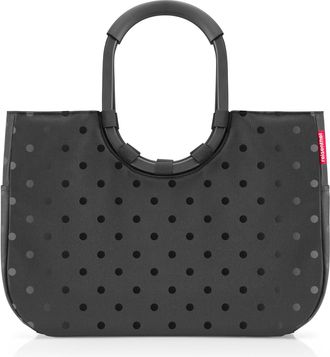 Reisenthel Einkaufskorb REISENTHEL loopshopper L Frame Glossy dots, Damen, schwarz, Polyester, Einkaufsk&ouml;rbe Einkaufskorb