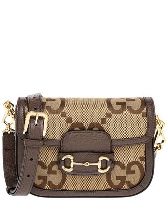 Gucci Horsebit 1955 Jumbo Gg Canvas & Leather Mini Bag