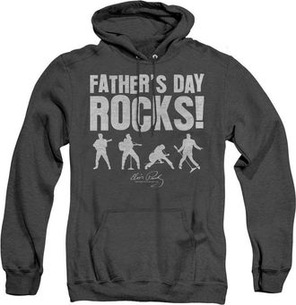 Gildan Elvis Presley Fathers Day Rocks Adult Heather Hoodie