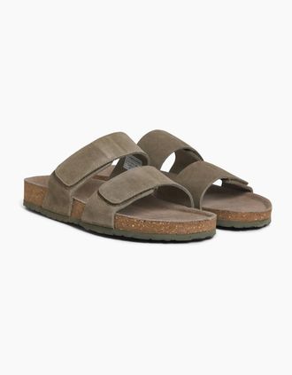 Jack & Jones Mens Jack & Jones Malta Suede Mens Martini Olive Sandals - Green - Size: 12