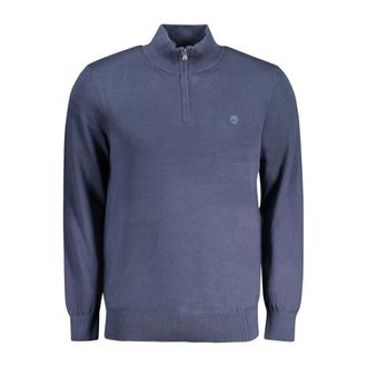Timberland Mens 14 Zip Sweater Tb0a2r3k - Blue Cotton - Size Medium