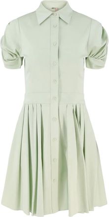 Alexis Abito corto April con pieghe e maniche a palloncino - Verde