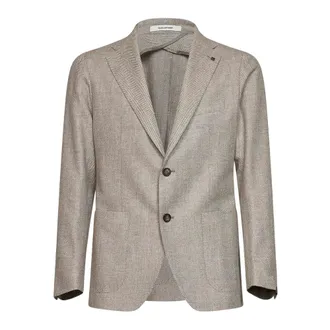 Tagliatore Visgraat Blazer - Heren - Jassen - Beige - Maat: XL Katoen