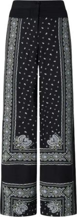 Pinko Wijde Broek - Dames - Wijde Broeken - Zwart - M - Broeken
