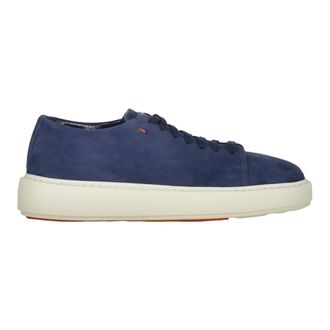 Santoni Sneakers, female, Blue, Size: 10 1/2 US Suede Sneaker