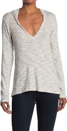 Go Couture Deep V-Neck Hooded Top in Slate at Nordstrom Rack, Size X-Large