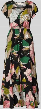 Apricot Maxikleid aus Viskose mit V-Ausschnitt in Black, Gr&ouml;&szlig;e XL