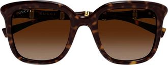 Gucci Sunglasses, female, Brown, Size: 52 MM Square Frame Sunglasses