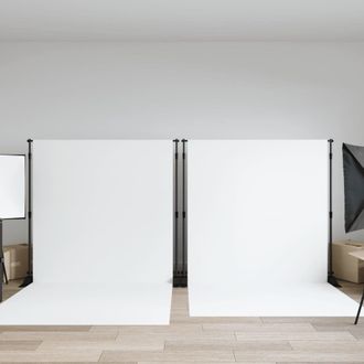 Berkfield Home Backdrop Stands 2 pcs Black 254x243 cm Steel