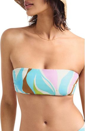 Vitamin A Nala Bandeau Bikini Top in White/Multi at Nordstrom, Size X-Small