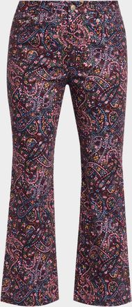 Cinq &agrave; Sept Paisley Denim Kick Flare Pants