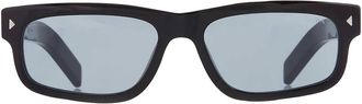 Prada Blue Vintage Rectangular Mens Sunglasses PR B11S 16K60P 57