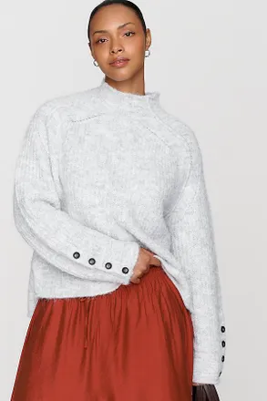 Pilcro Astrid Wool Blend Mock Neck Sweater