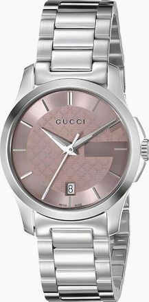 Gucci Womens Gucci YA126524 G-Timeless Pink Dial Ladies Watch - Silver