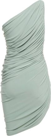 Norma Kamali Abito corto monospalla Diana con ruches - Verde